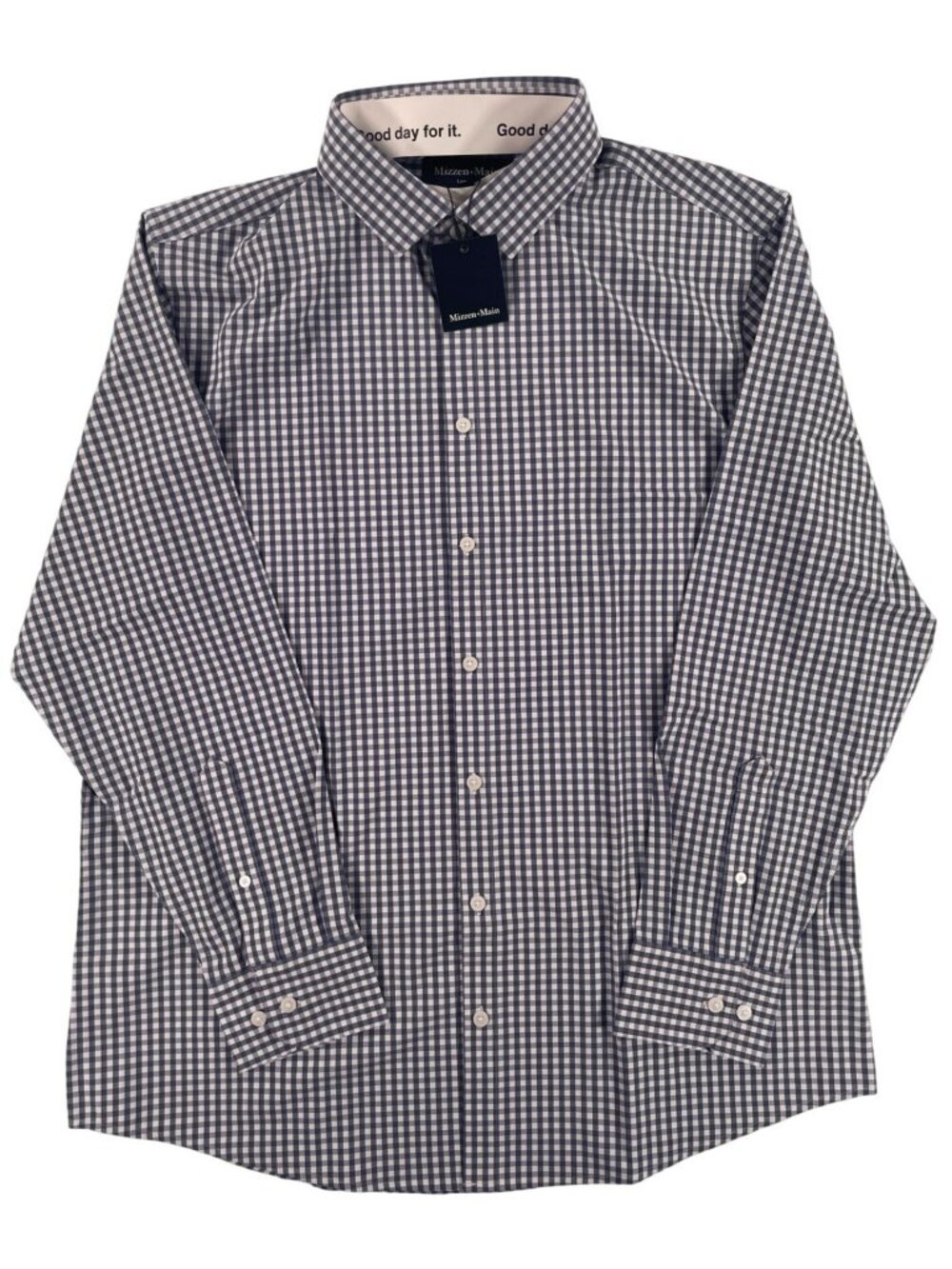 Mizzen+Main Leeward LS Dress Shirt Purple Dusk Alex Plaid Men's Size Large NEW